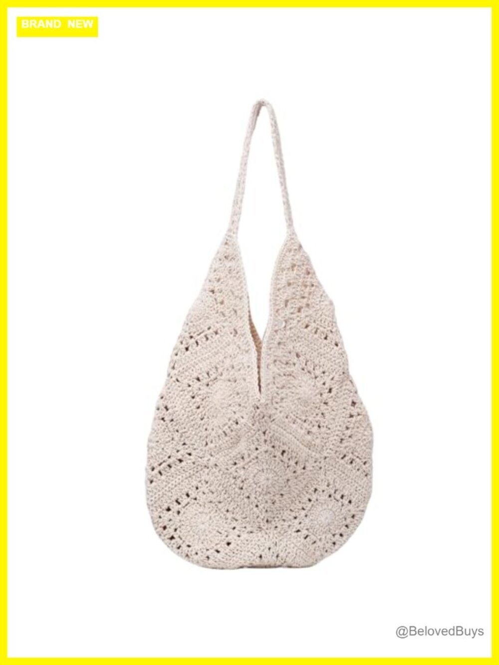 Crochet Beach Bag Woven Tote Summer Handbag Hollow Out Shoulder Bag